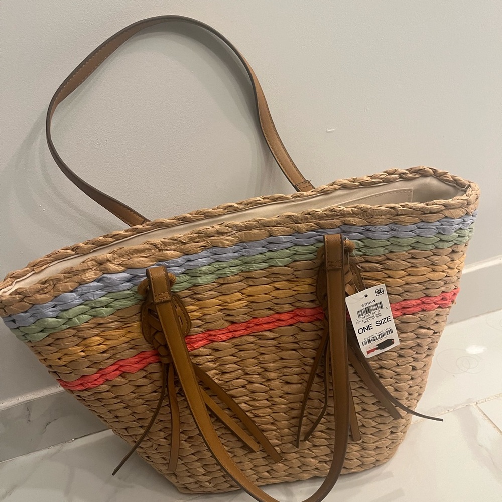 Multicolor Woven Tote Bag